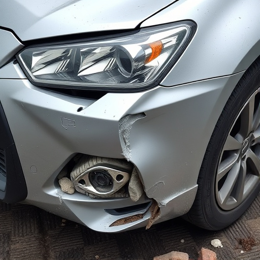damaged car bumper