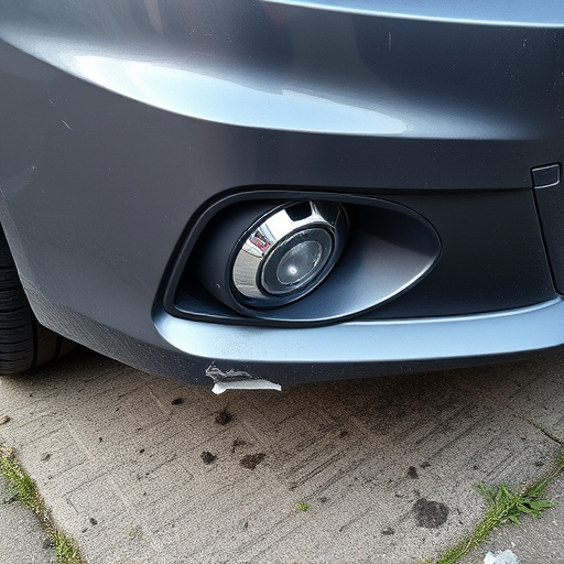 damaged car bumper