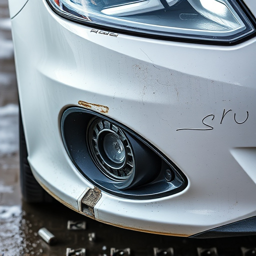 damaged car bumper