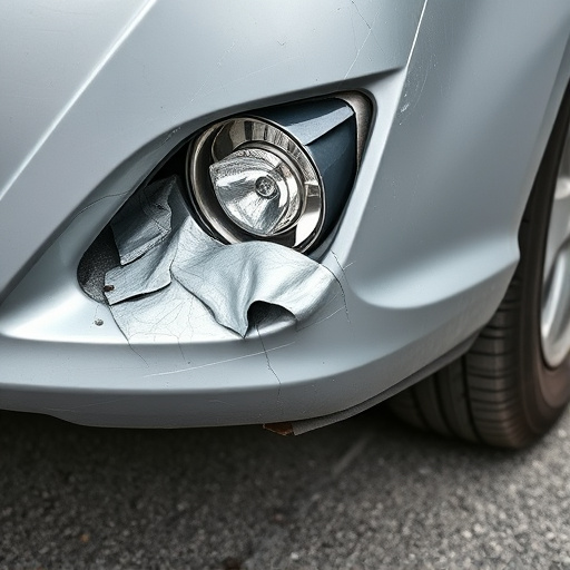 damaged car bumper