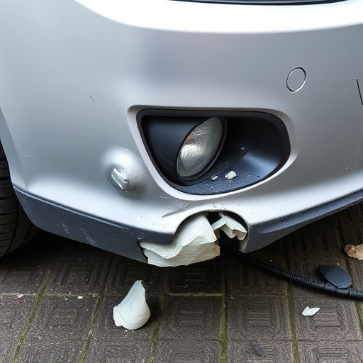 damaged car bumper