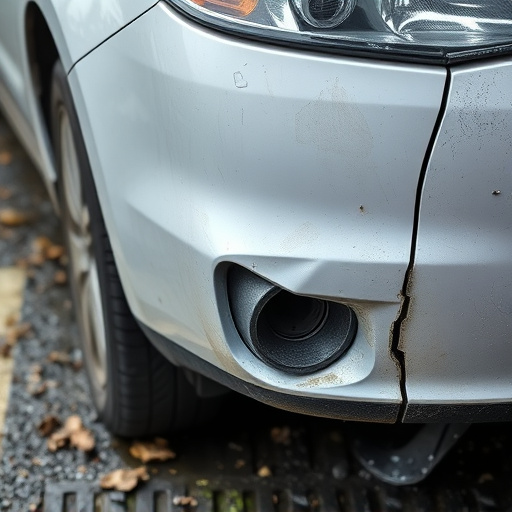 damaged car bumper