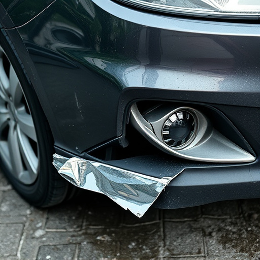 damaged car bumper