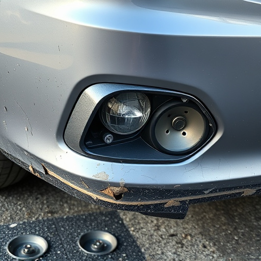 damaged car bumper