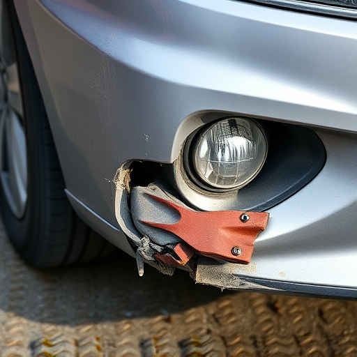 damaged car bumper