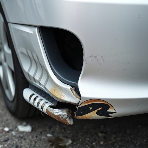 damaged car bumper