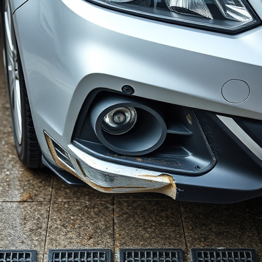 damaged car bumper
