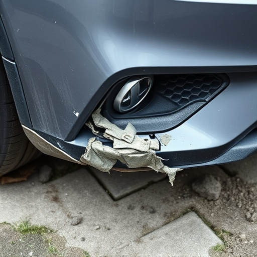 damaged car bumper