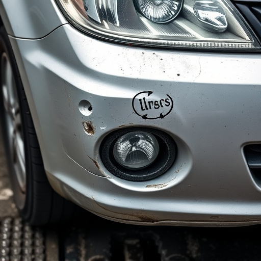 damaged car bumper