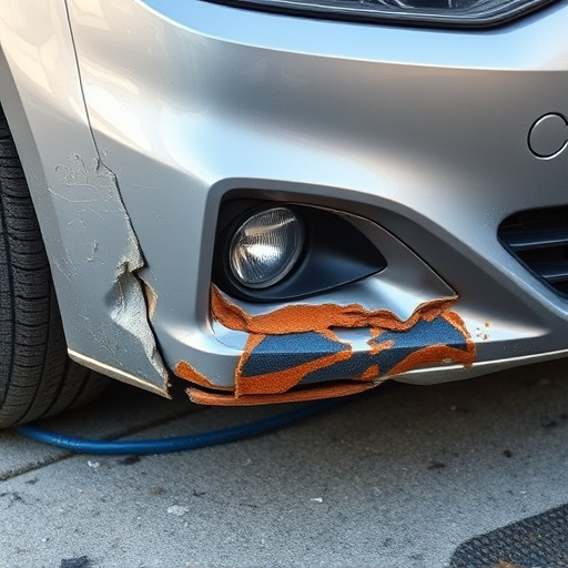 damaged car bumper
