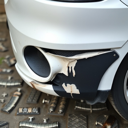 damaged car bumper