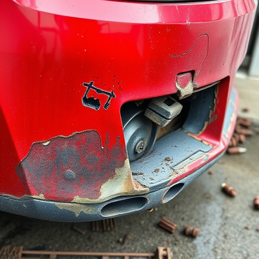 damaged car bumper