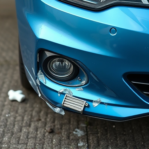 damaged car bumper