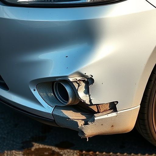 damaged car bumper