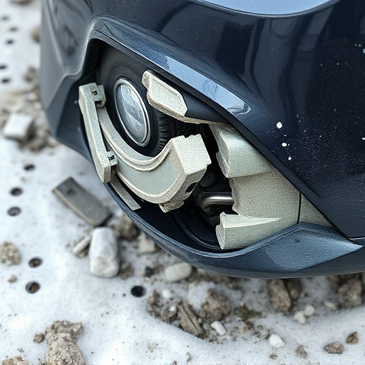 damaged car bumper