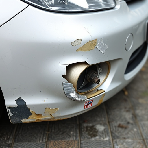 damaged car bumper