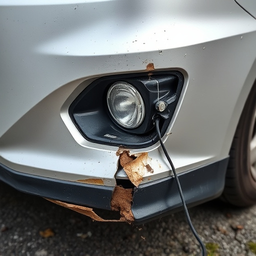 damaged car bumper