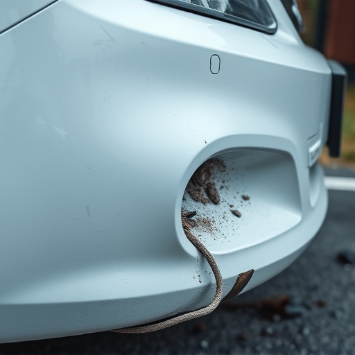 damaged car bumper