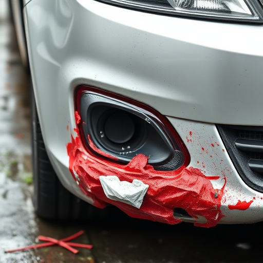 damaged car bumper