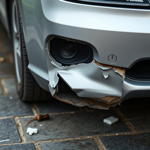 damaged car bumper