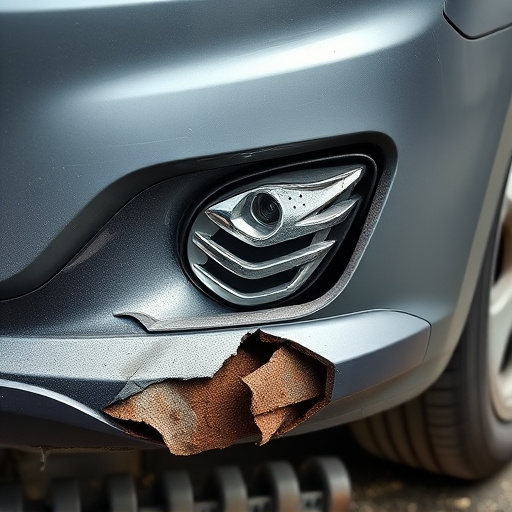 damaged car bumper