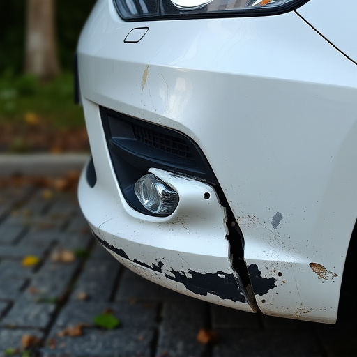 damaged car bumper
