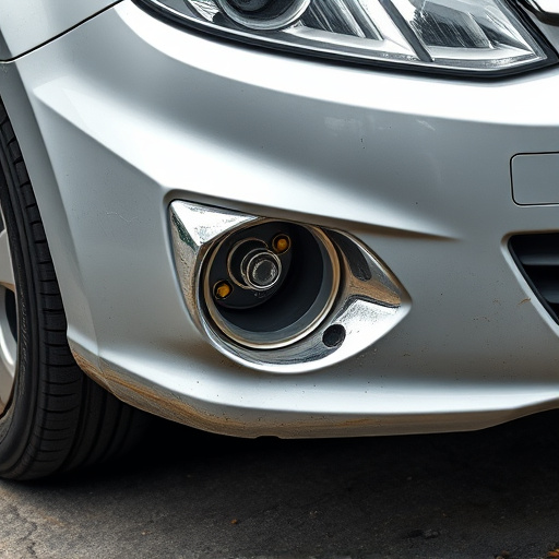 damaged car bumper