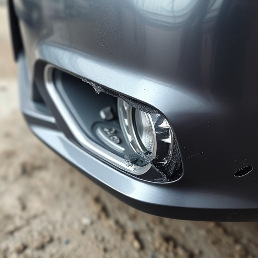 damaged car bumper