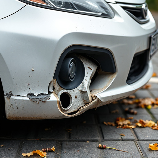 damaged car bumper