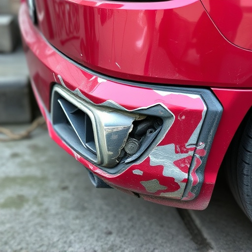 damaged car bumper