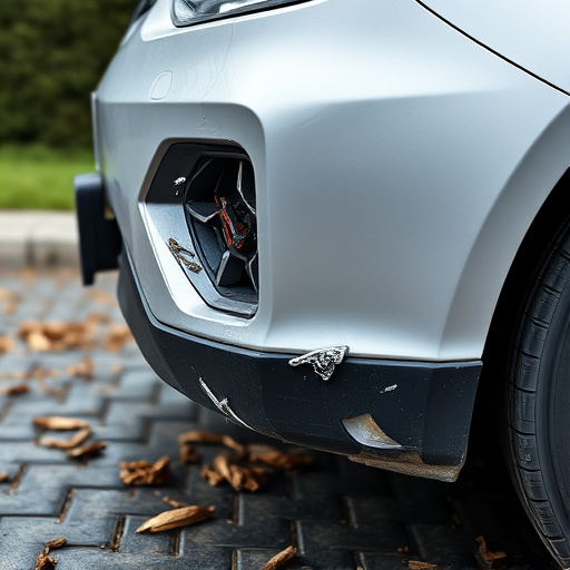 damaged car bumper