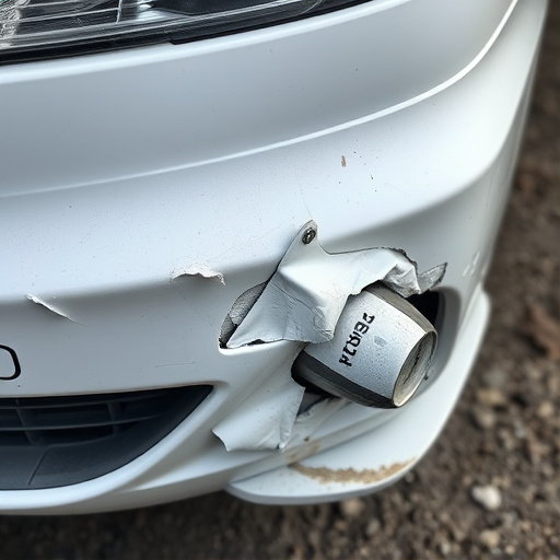 damaged car bumper