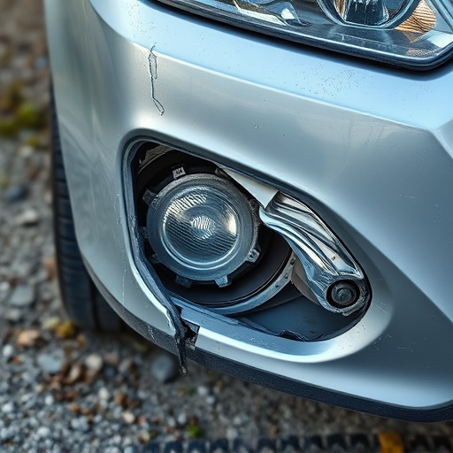 damaged car bumper