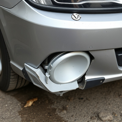 damaged car bumper