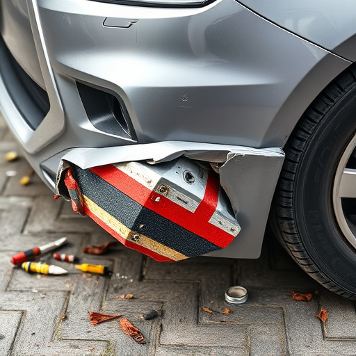 damaged car bumper