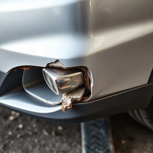 damaged car bumper