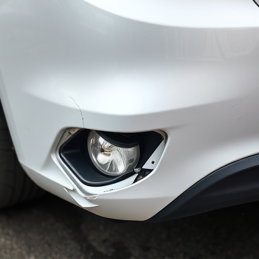 damaged car bumper