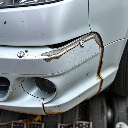 damaged car bumper