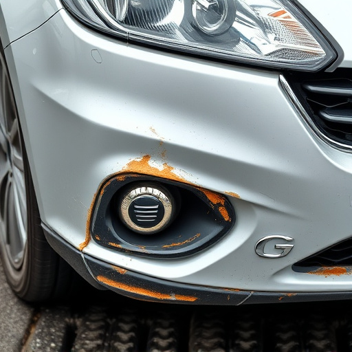 damaged car bumper