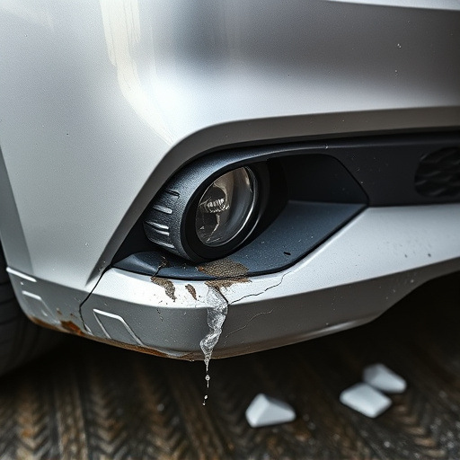 damaged car bumper