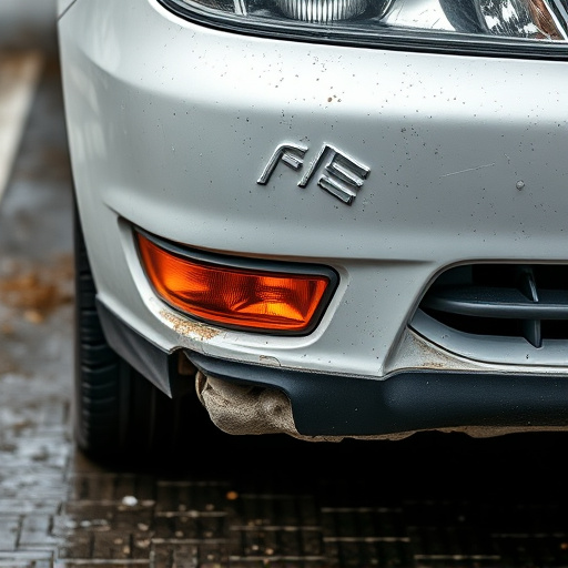 damaged car bumper