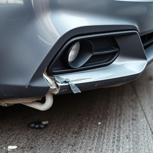 damaged car bumper