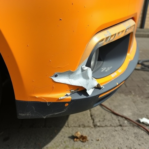 damaged car bumper