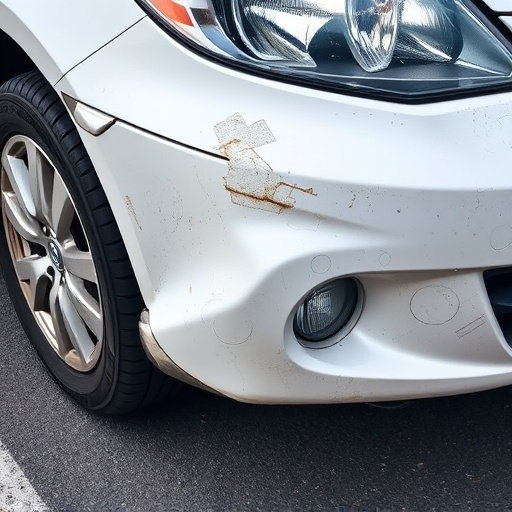 damaged car bumper