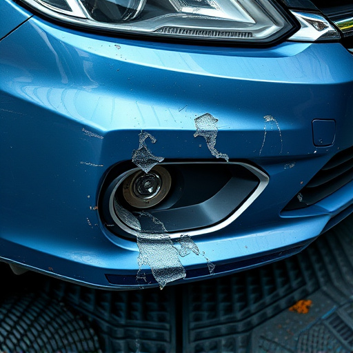 damaged car bumper