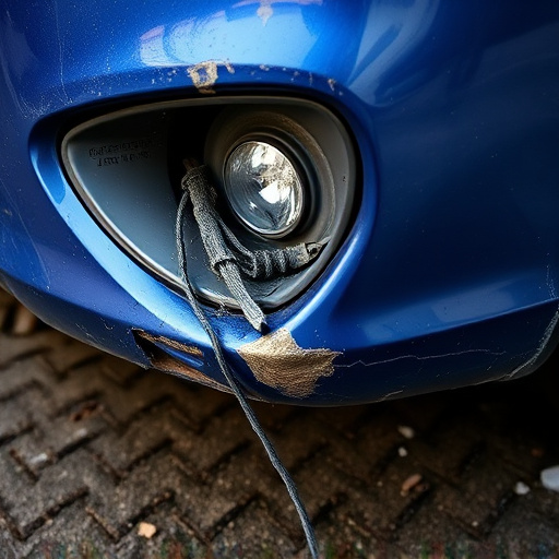 damaged car bumper