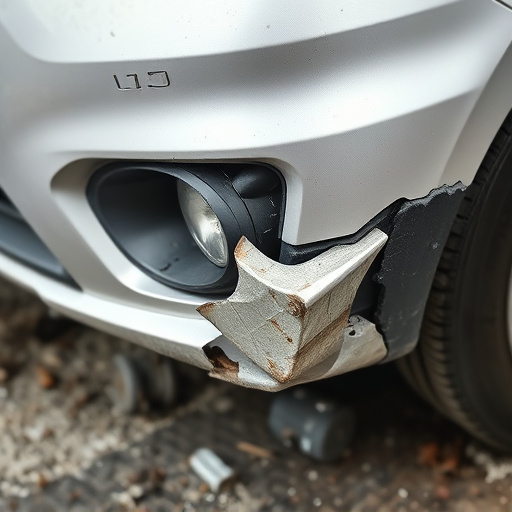damaged car bumper