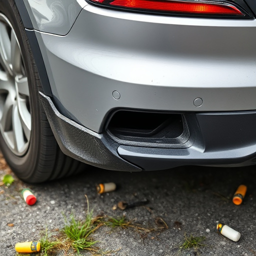damaged car bumper