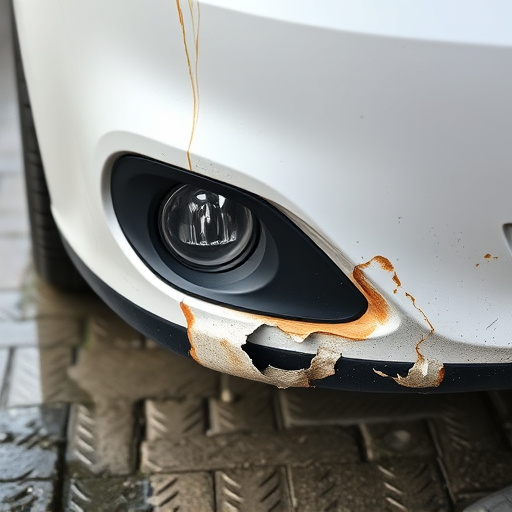 damaged car bumper