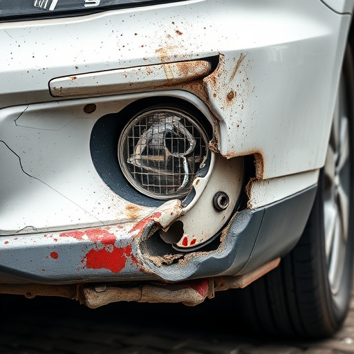 damaged car bumper